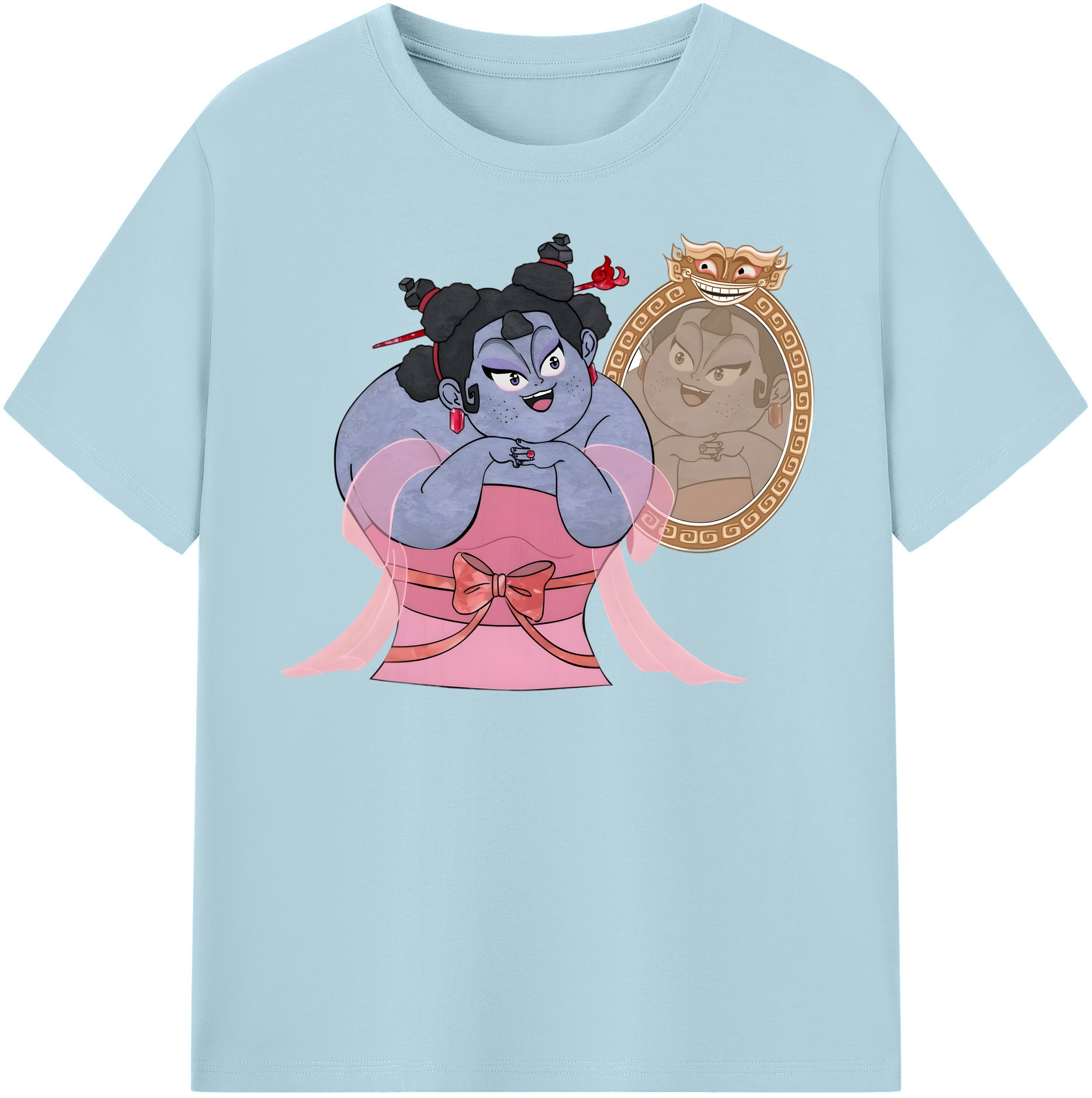 （画像用） Ne Zha 2 ナタ 魔童の大暴れ 綿100％半袖Tシャツ（フロントプリント）